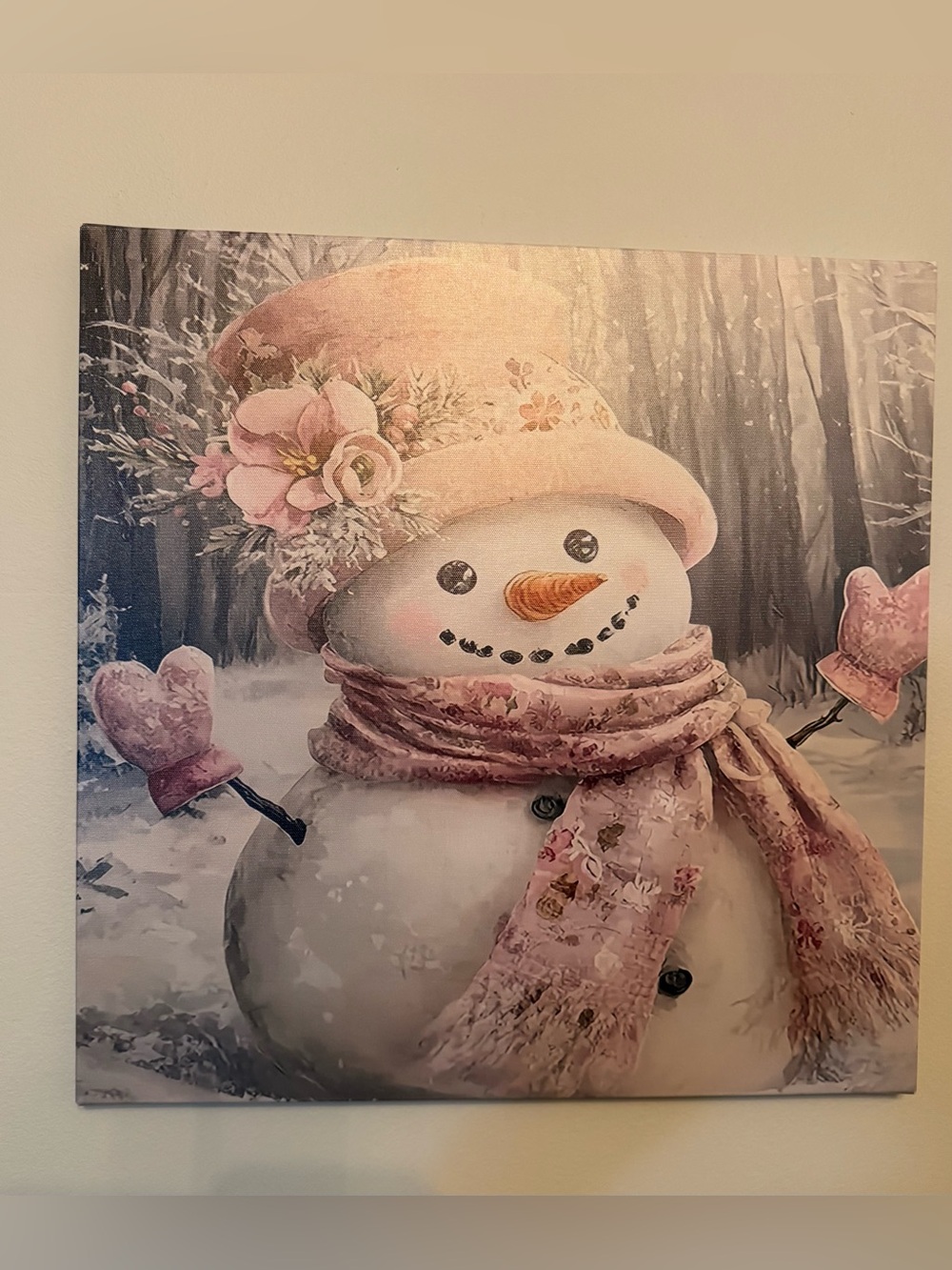 Holiday Snowwoman Canvas Wall Art